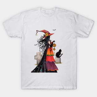 Witch Way Halloween Fantasy Art by Molly T-Shirt